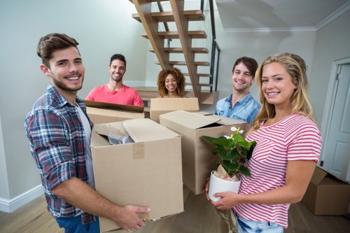 Loading boxes and workstations during a commercial move in Kingston