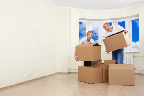 Moving van and removal boxes for Kingston customers
