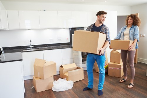 Office furniture and equipment prepared for a Kingston move
