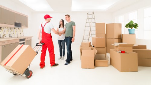 Local removals vehicle loading items for a Kingston move